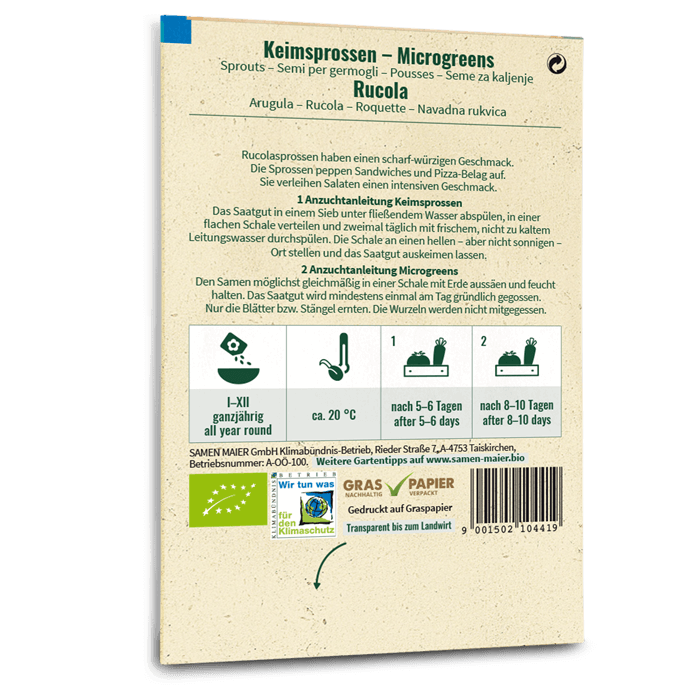 samen-maier-bio-keimsprossen-microgreens-rucola-saatgut image 2
