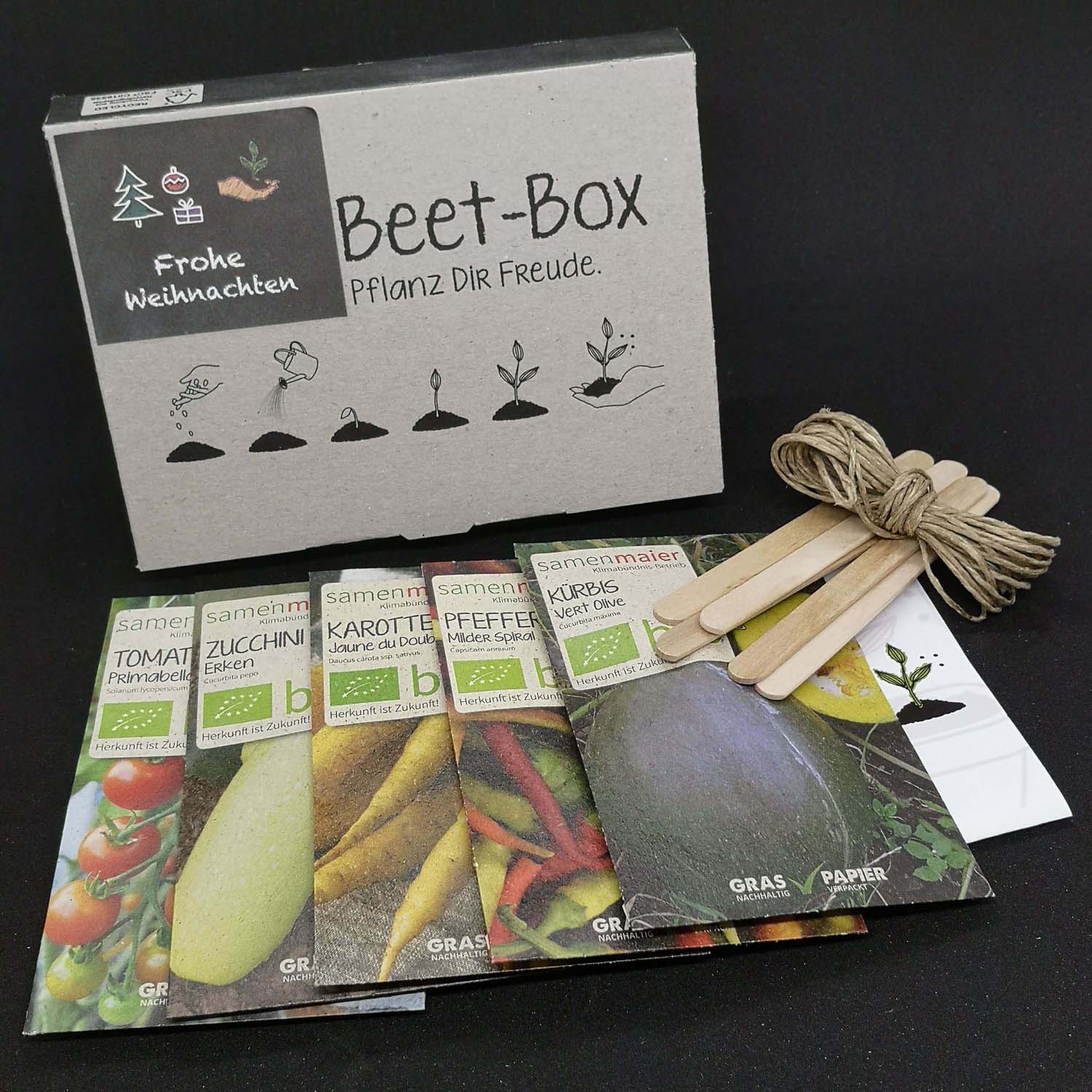 samen-maier-beet-box-frohe-weihnachten-5-bio-gem-sesorten-geschenkset image 1