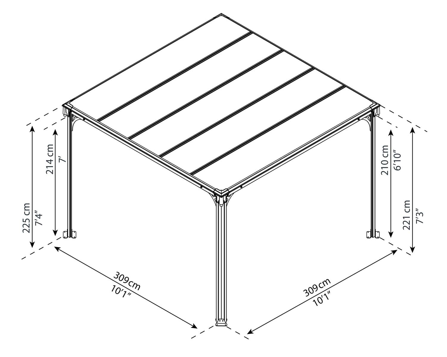 palram-canopia-milano-pavillon-3x3-m image 4