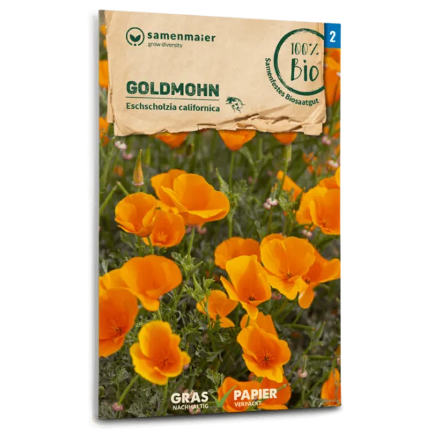 samen-maier-bio-goldmohn-goldgelbes-sommerblumen-saatgut-30-40-cm image 1