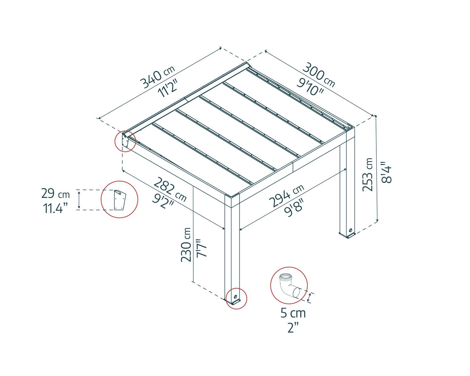 palram-canopia-helsinki-pergola-3-x-3-4-m image 3