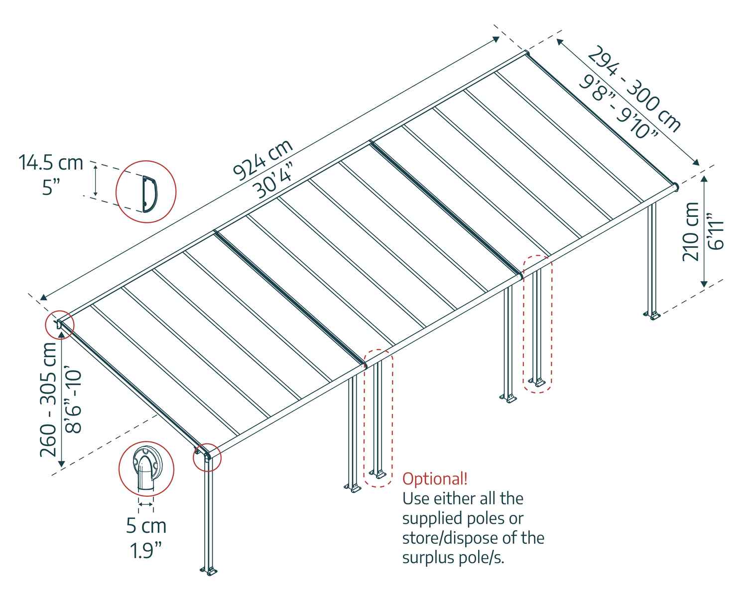 palram-canopia-olympia-3-x-9-2-m-pergola image 7