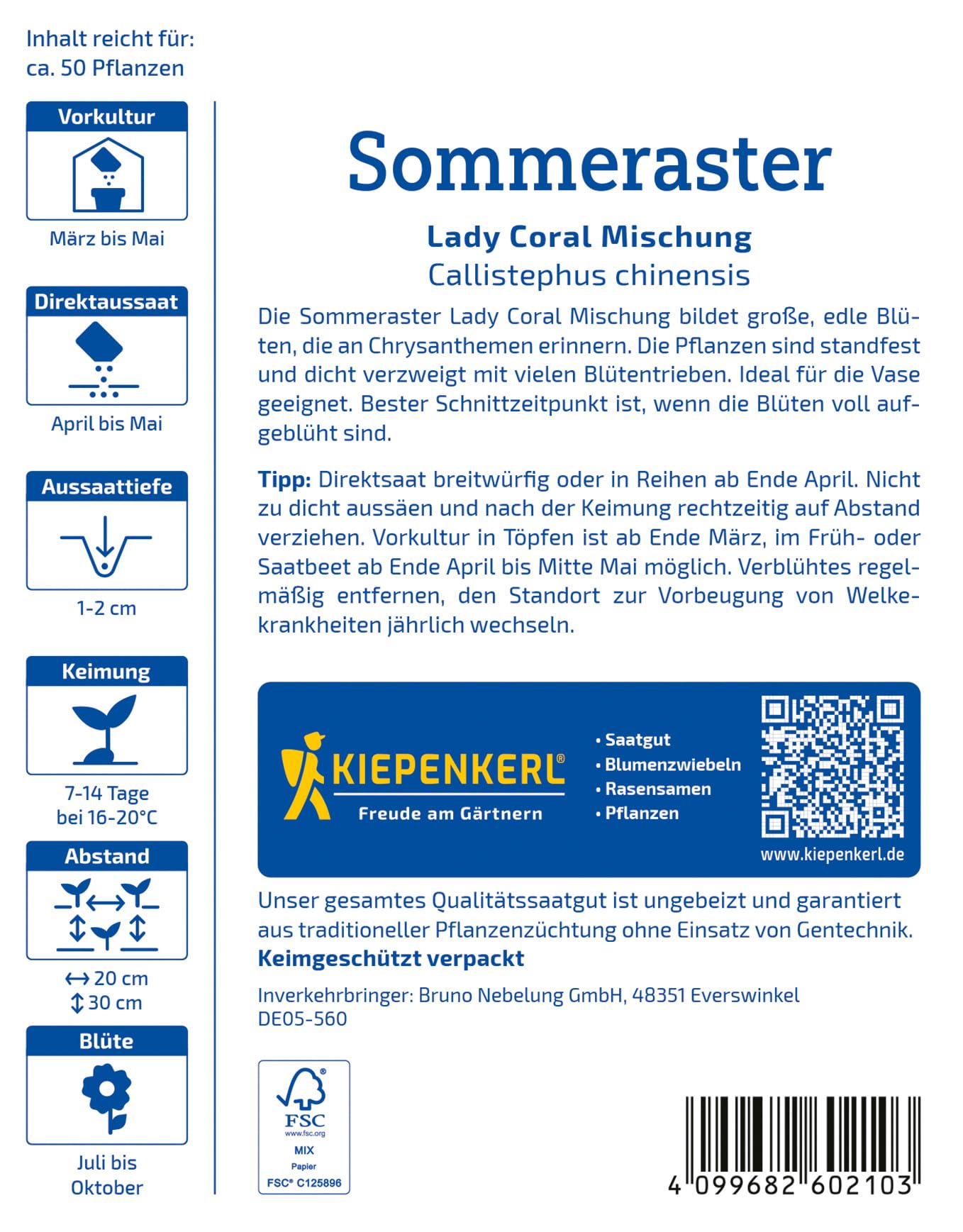 kiepenkerl-sommeraster-lady-coral-mischung-1060210-blumensamen image 2