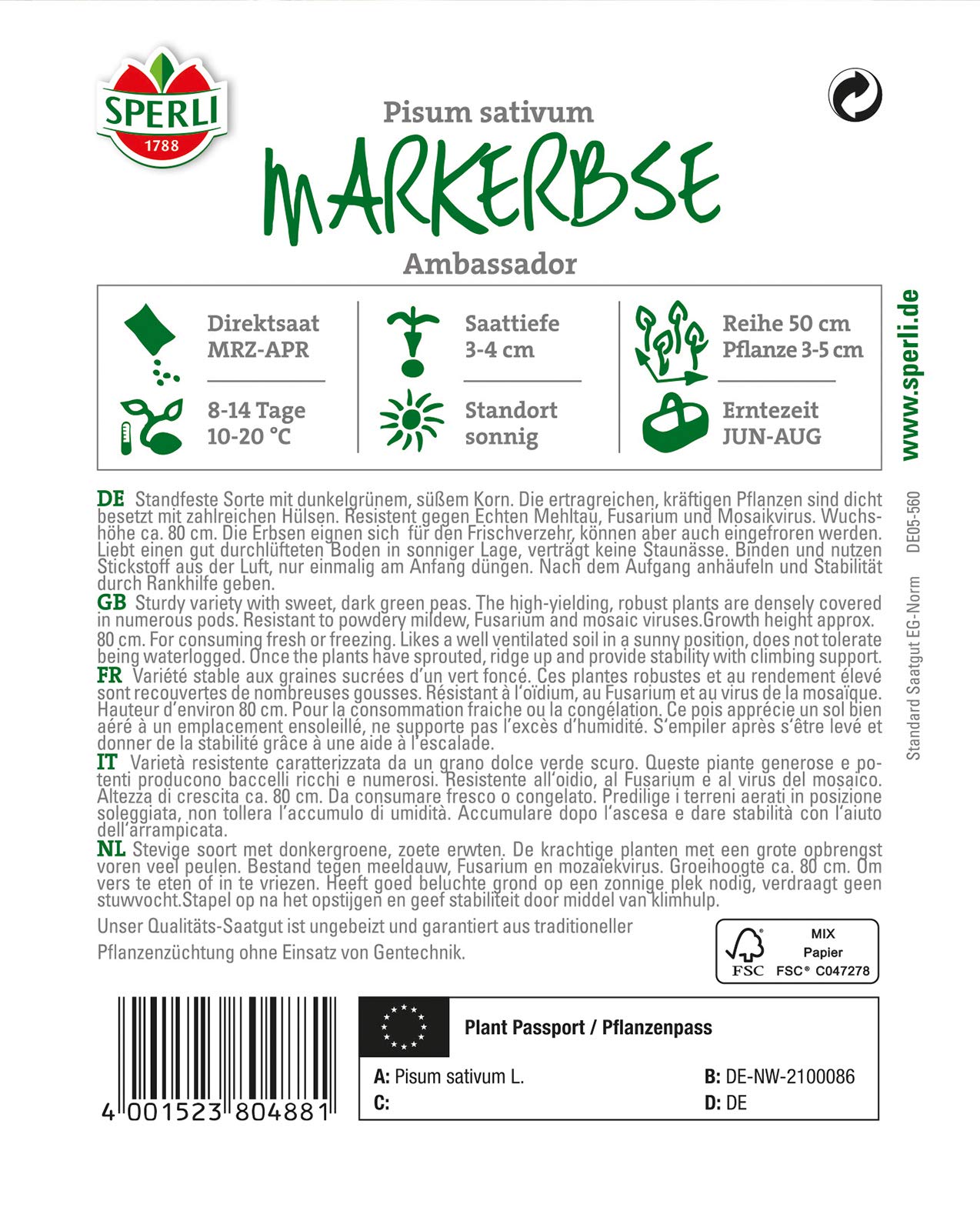 sperli-premium-markerbse-ambassador-80488-erbsensamen image 2