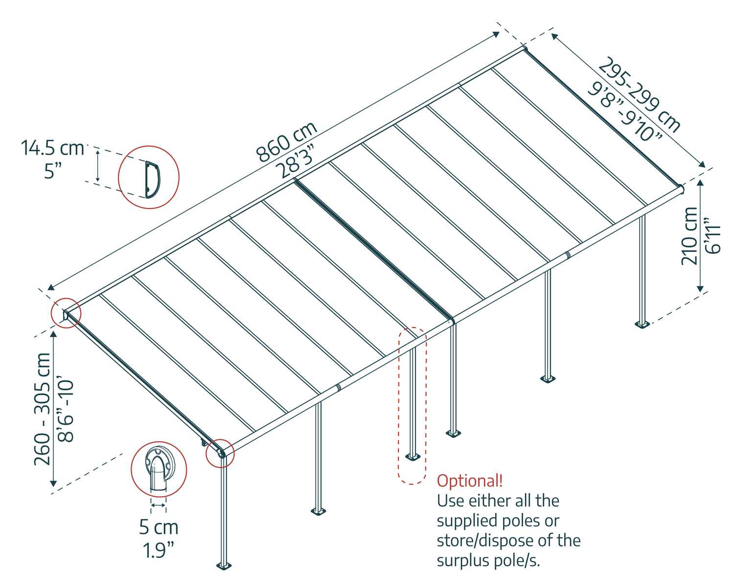palram-canopia-sierra-pergola-3-x-8-6-m image 3