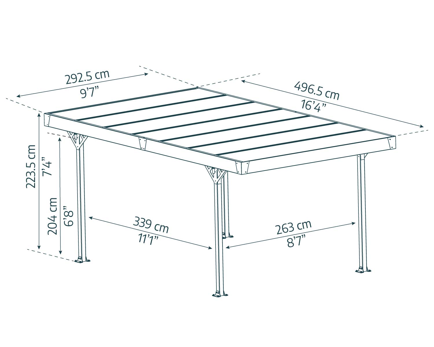 palram-canopia-palma-carport-bausatz-4-97-x-2-93-m image 6