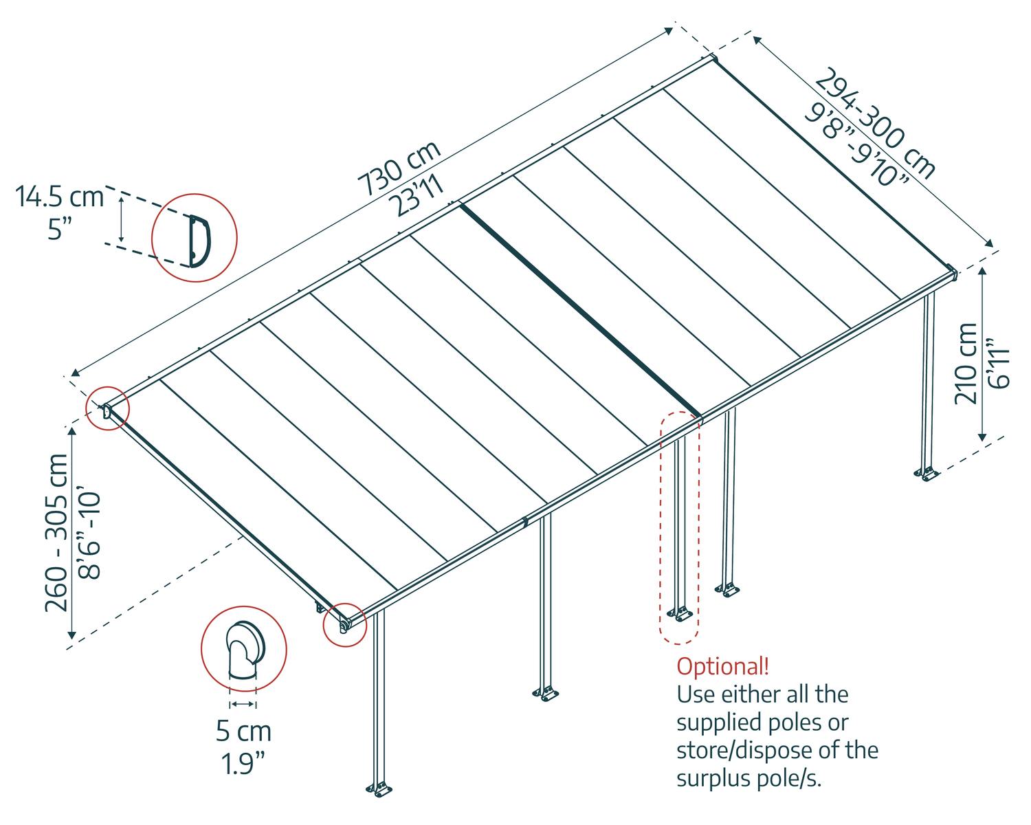 palram-canopia-pergola-feria-3-x-7-3-m image 3