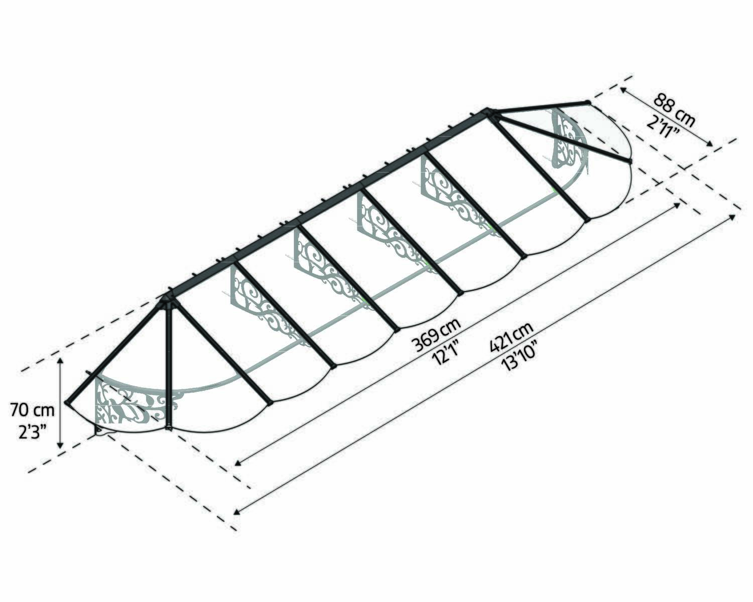 palram-canopia-t-rvordach-lily-88-x-422-cm-berdachung-f-r-hauseingang image 4