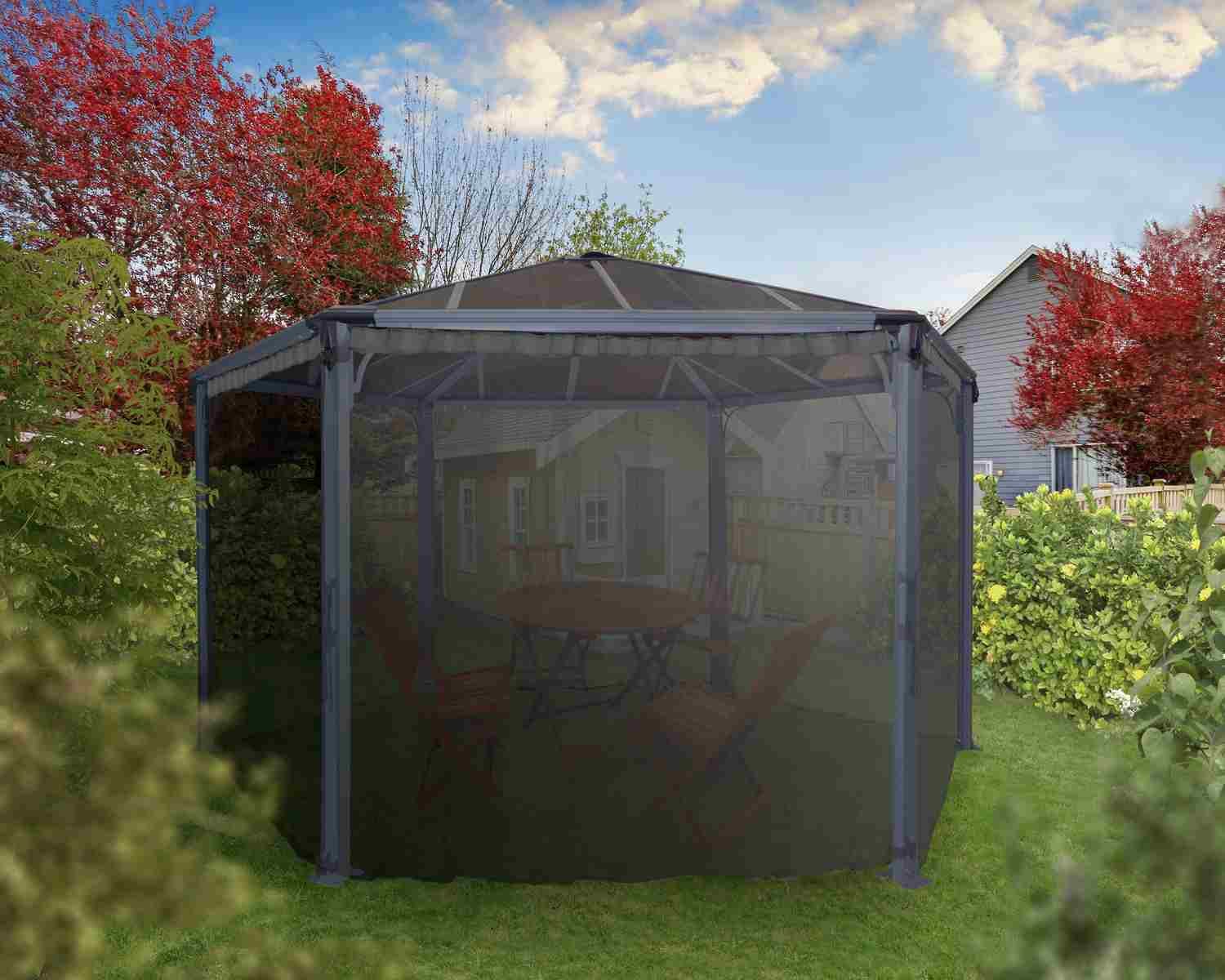 palram-canopia-roma-monaco-hexagonal-gazebo-netting-set-moskitonetz image 6