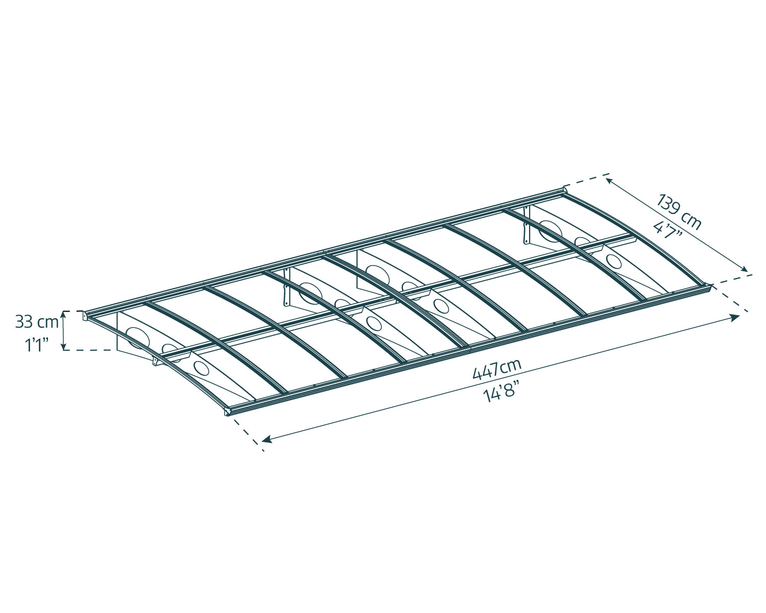 palram-canopia-herald-t-rvordach-pultdach-139-x-447-cm image 3