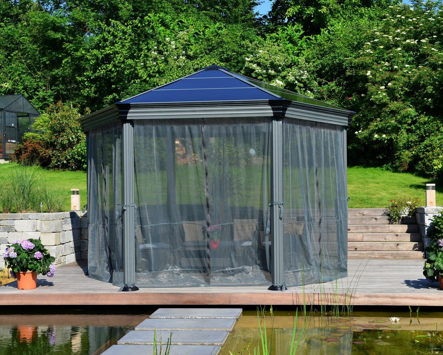 palram-canopia-roma-monaco-hexagonal-gazebo-netting-set-moskitonetz image 5