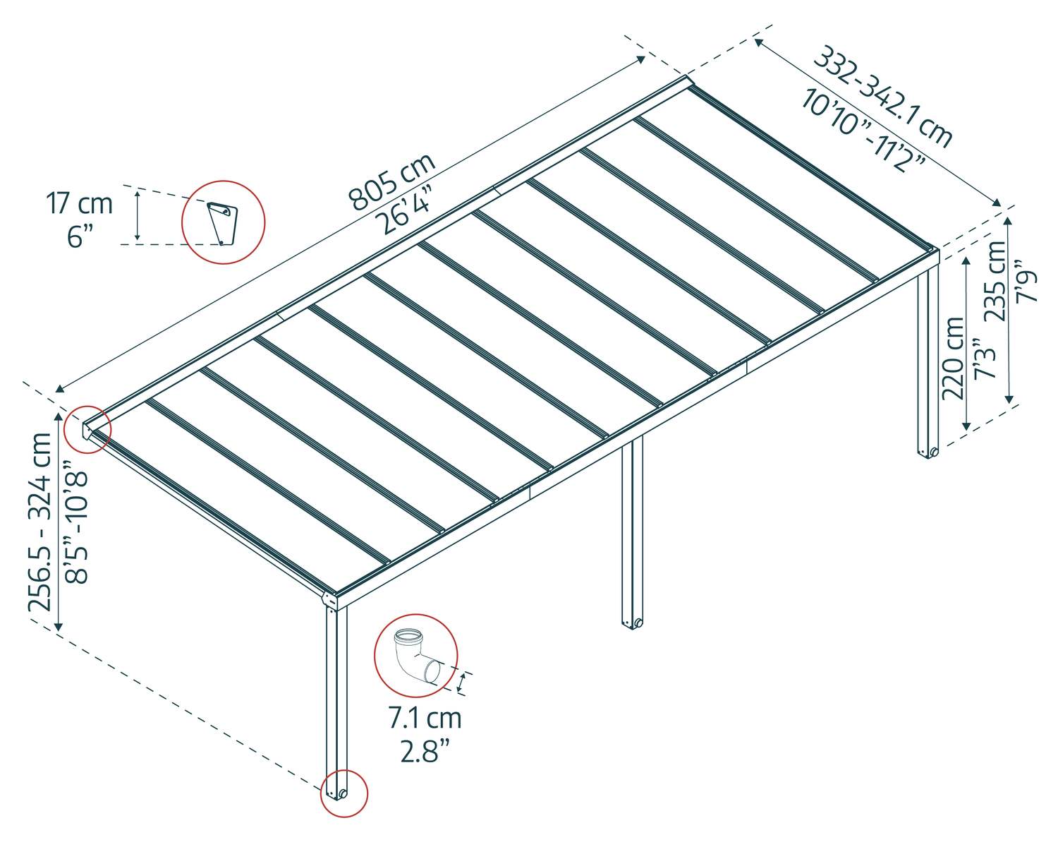 palram-canopia-stockholm-pergola-3-4x8-m image 3