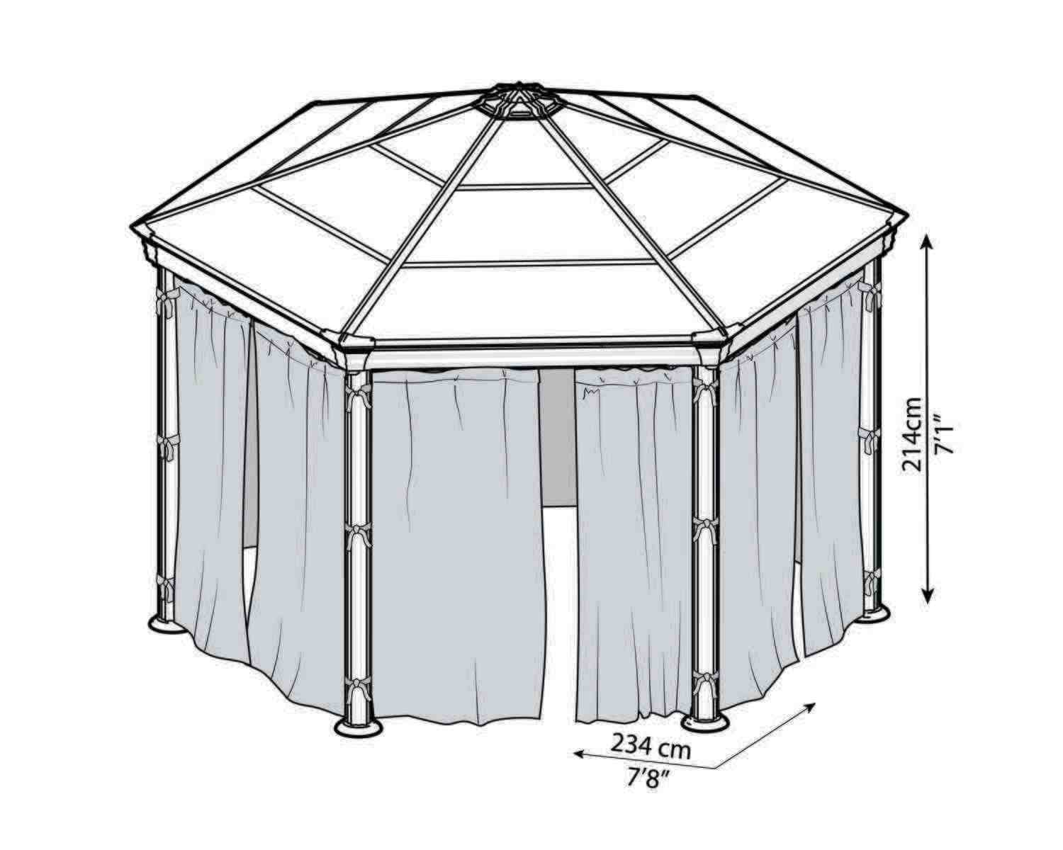 palram-canopia-roma-monaco-hexagonal-gazebo-netting-set-moskitonetz image 7