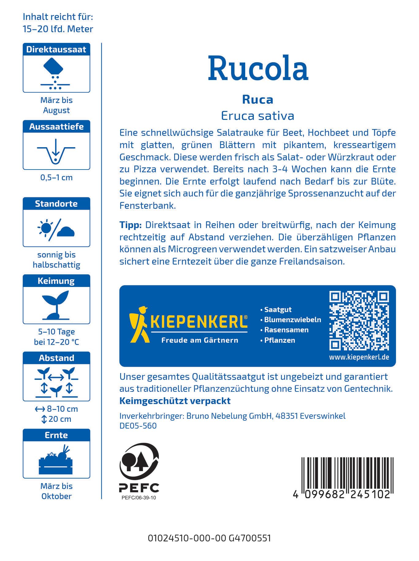 kiepenkerl-rucolasamen-ruca-1024510-salatrauke-kr-utersaat image 2