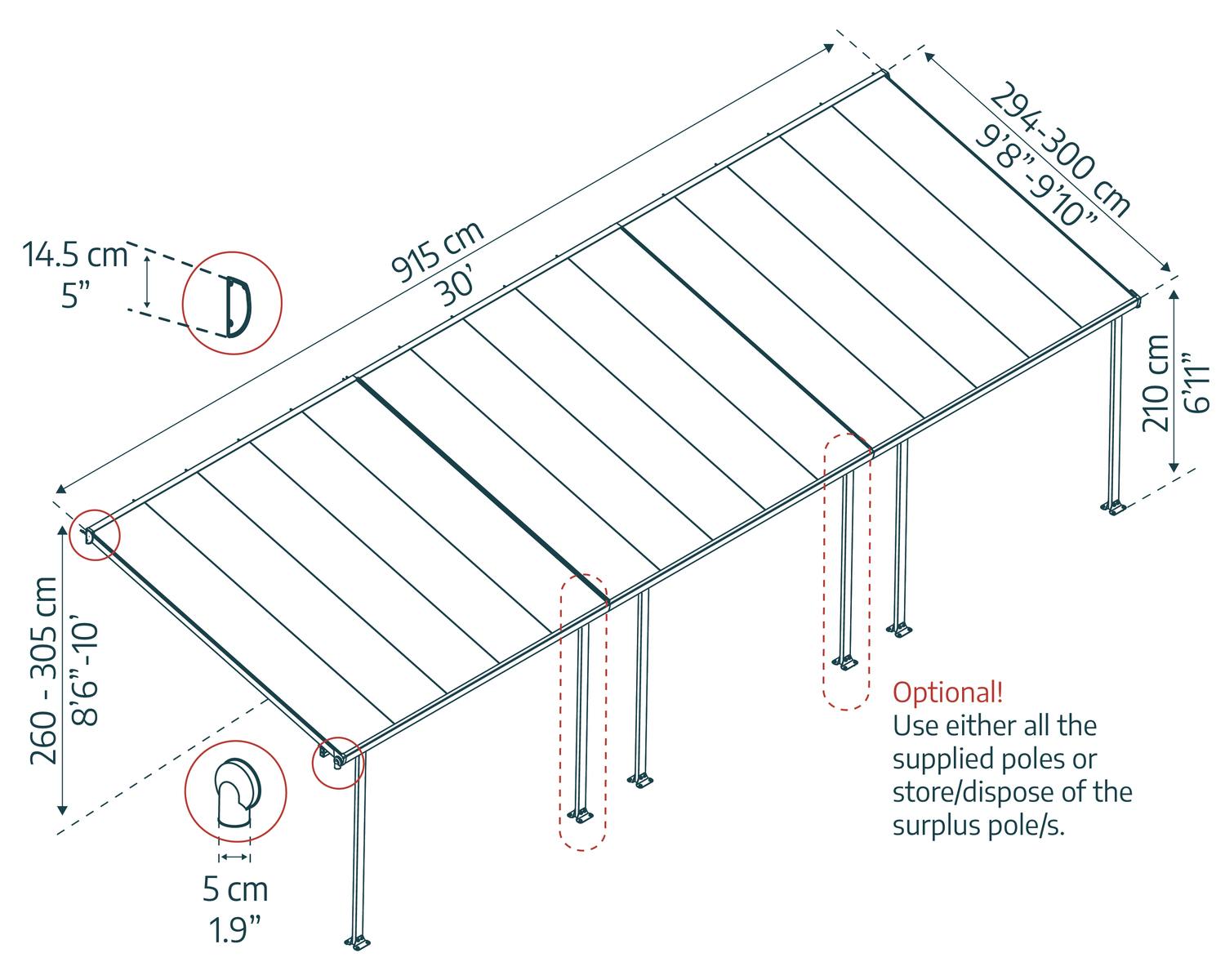 palram-canopia-feria-terrassen-pergola-3-x-9-2-m image 3