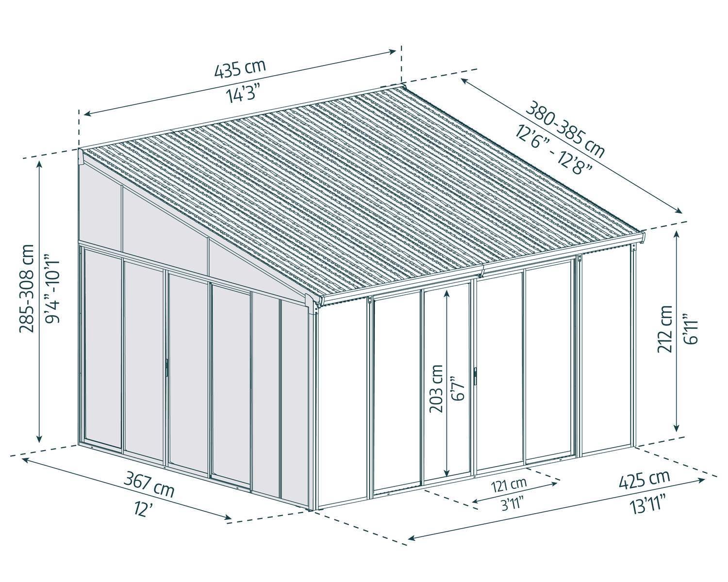 palram-canopia-sanremo-solarium-13-ft-x-14-ft-garten-pavillon-kit image 6