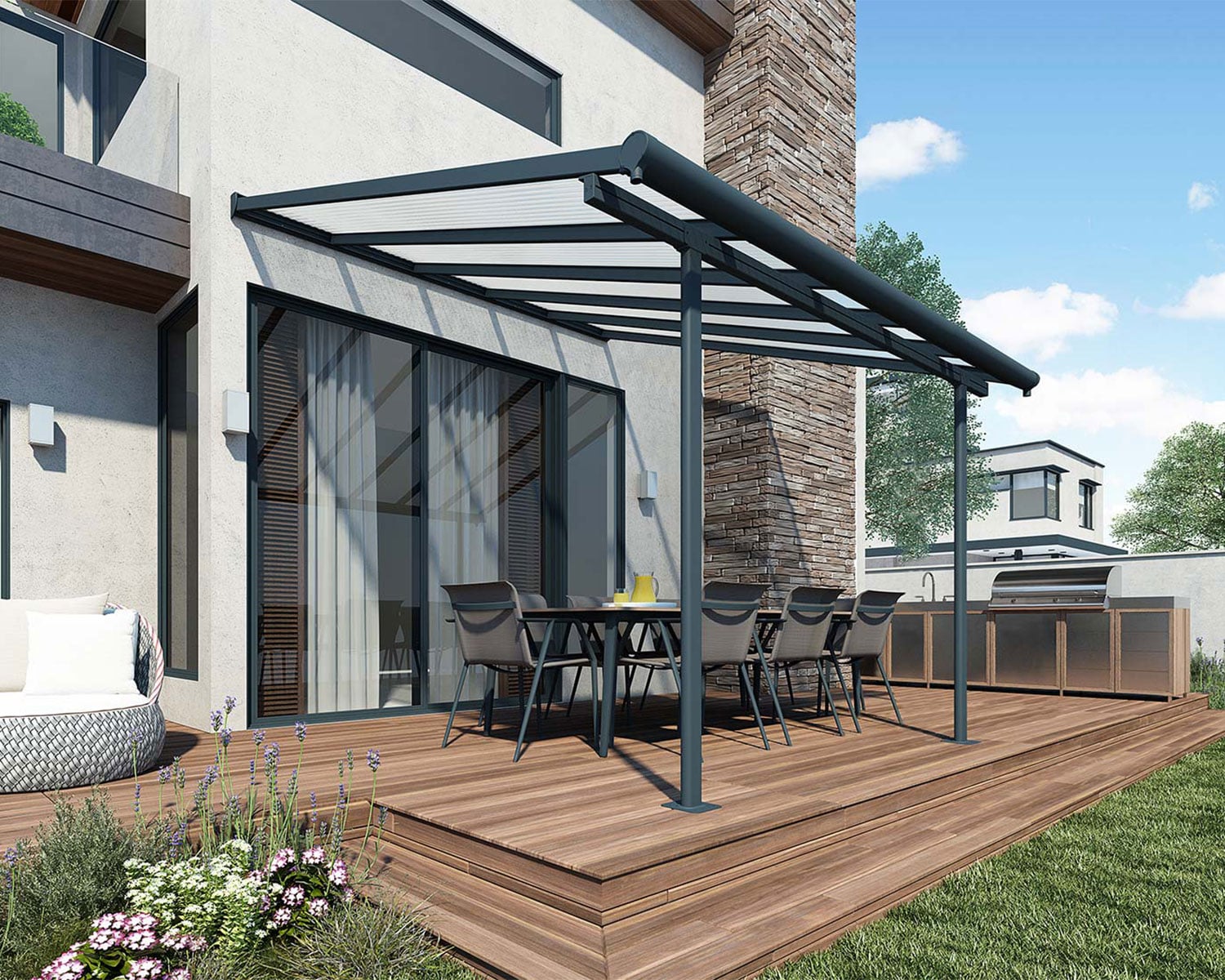 palram-canopia-pergola-sierra-3-x-3 image 3