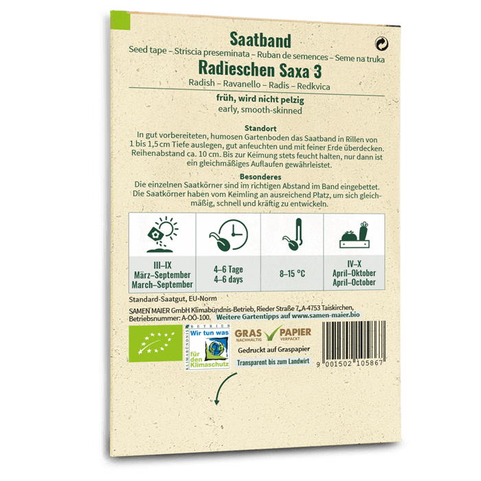 samen-maier-bio-saatband-radieschen-saxa-3 image 2