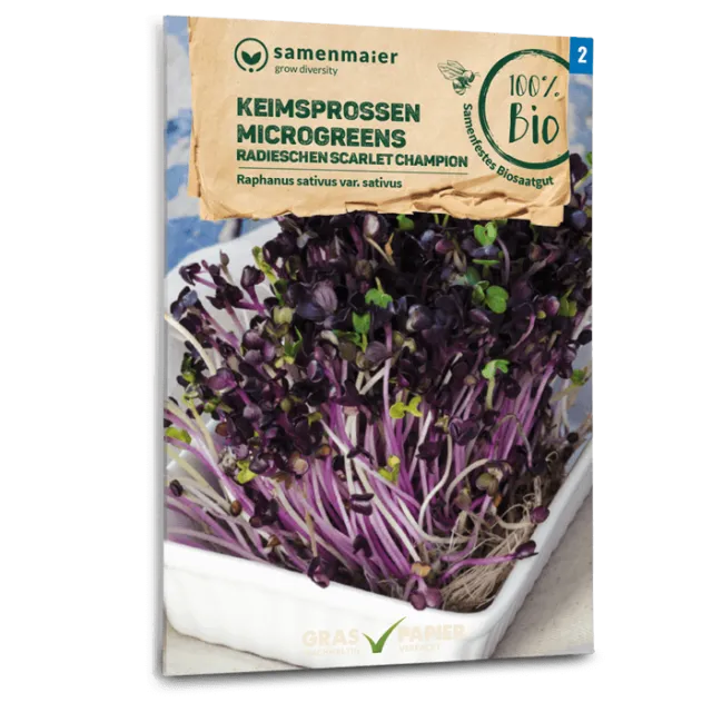 samen-maier-bio-keimsprossen-radieschen-scarlet-champion-microgreens image 1
