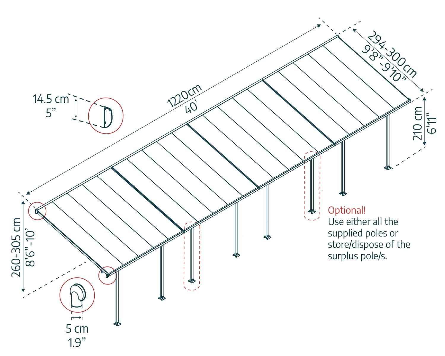 palram-canopia-feria-pergola-3-x-12-2-m image 3