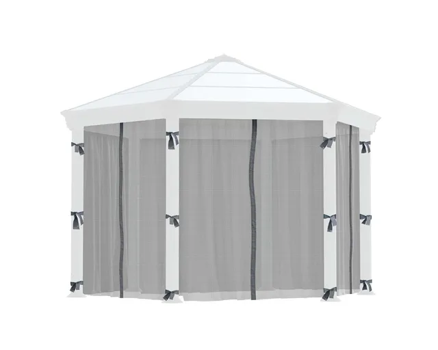 palram-canopia-roma-monaco-hexagonal-gazebo-netting-set-moskitonetz image 1