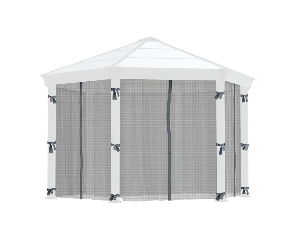 palram-canopia-roma-monaco-hexagonal-gazebo-netting-set-moskitonetz image 1