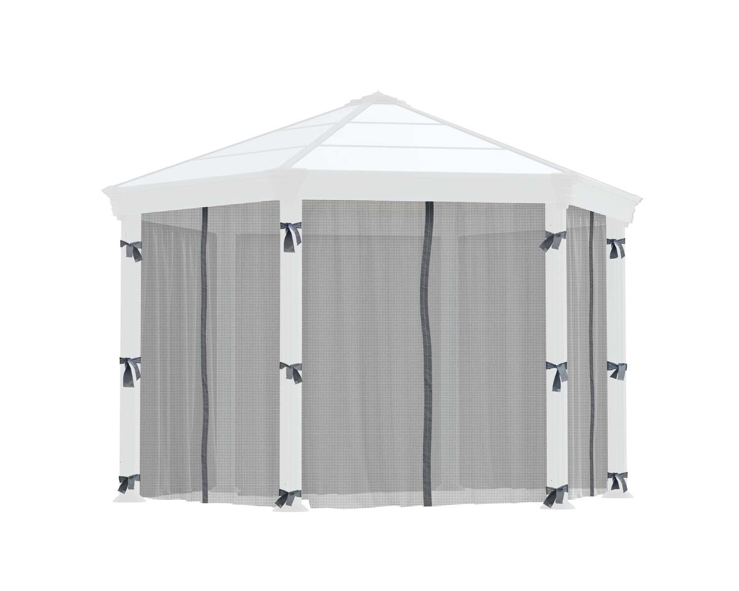 palram-canopia-roma-monaco-hexagonal-gazebo-netting-set-moskitonetz image 1