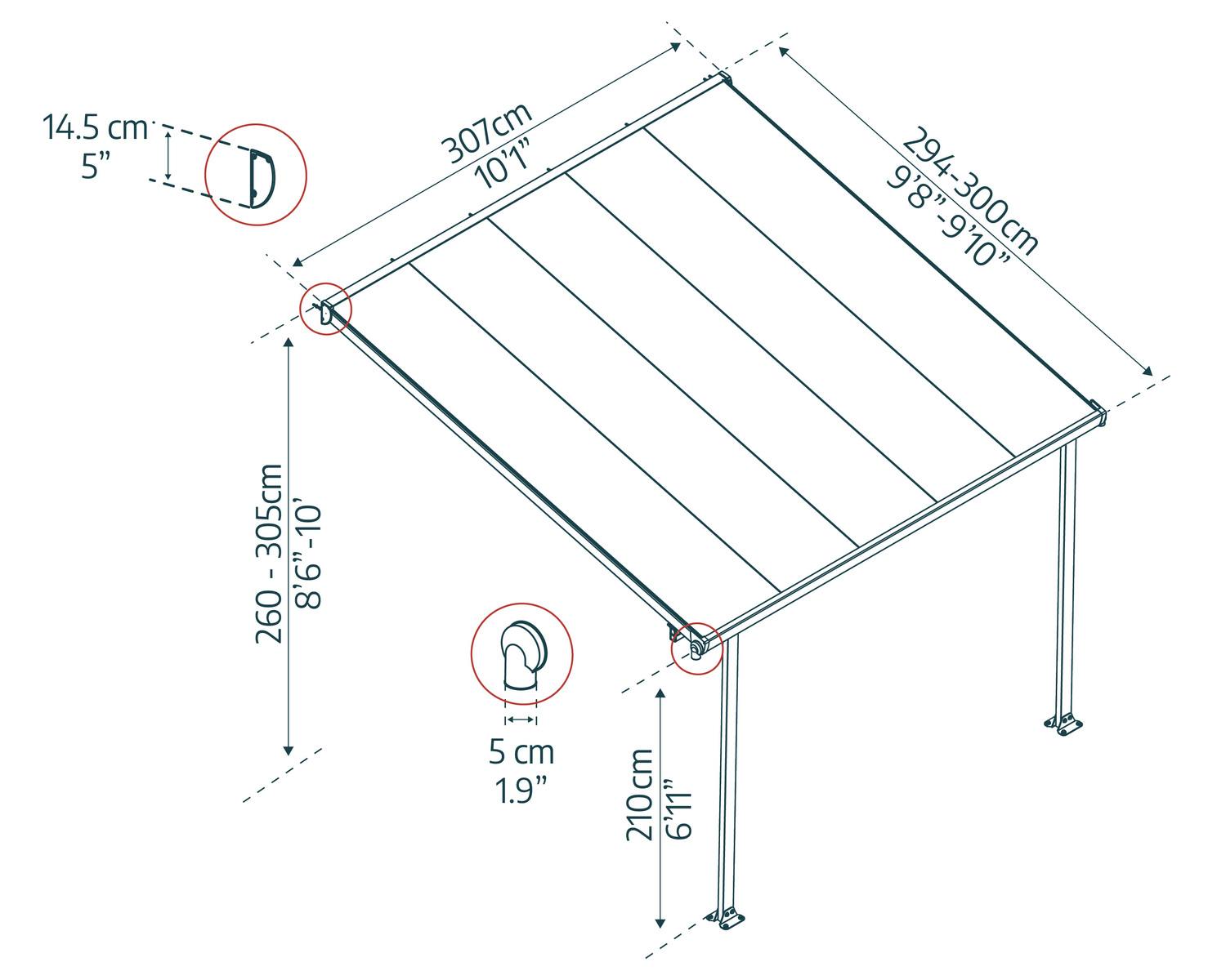 palram-canopia-feria-terrassen-pergola-3x3-m image 4