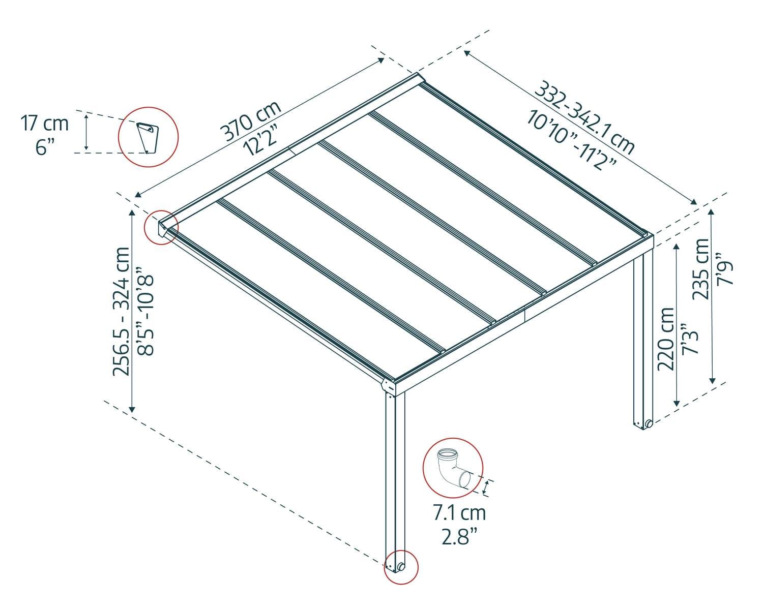 palram-canopia-stockholm-3-4x3-7-pergola image 3