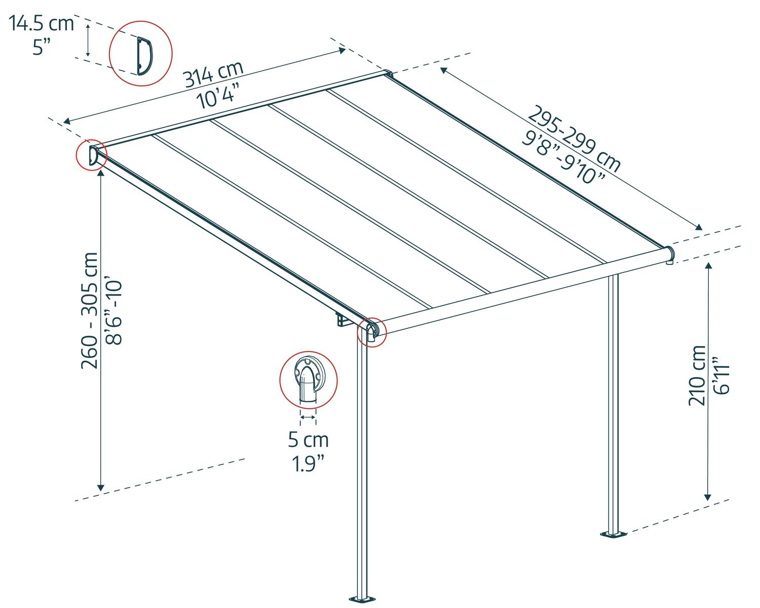 palram-canopia-capri-terrassen-berdachung-10-x-10-ft image 3