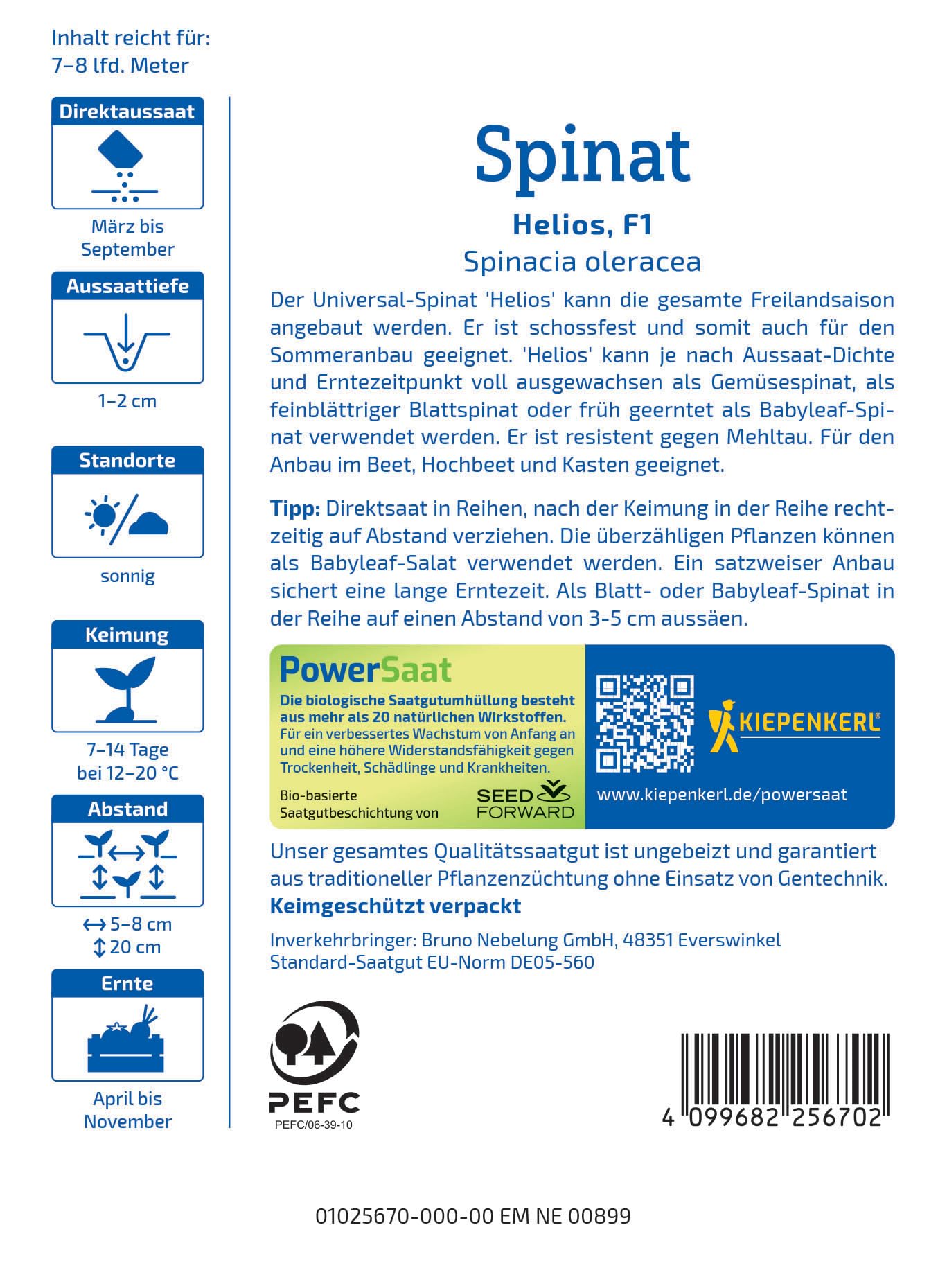 kiepenkerl-spinatsamen-helios-1025670-powersaat-schossfest-f-r-beet-kasten image 2