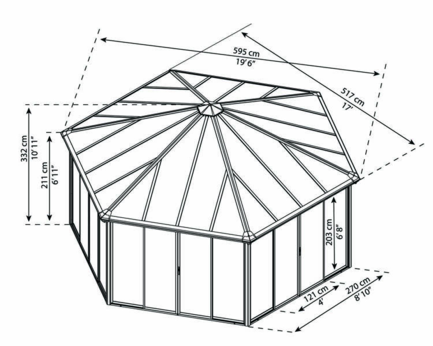 palram-canopia-garda-5-2-x-6-m-gartenpavillon-geschlossen-23-1-m image 3