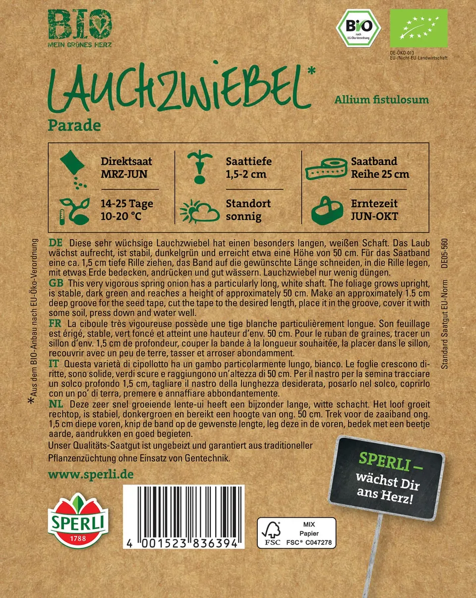 sperli-bio-lauchzwiebel-parade-saatband image 1