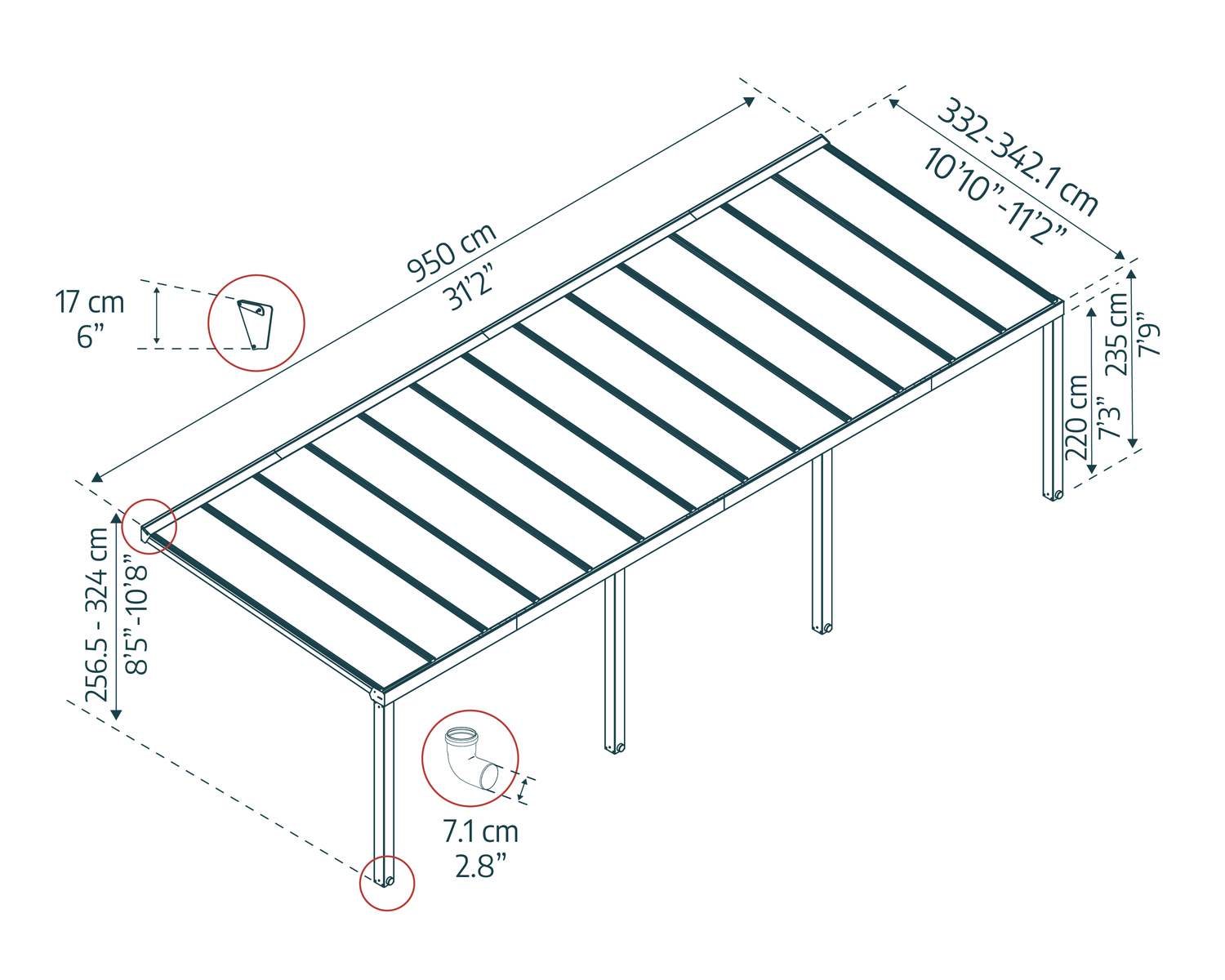 palram-canopia-stockholm-3-4-x-9-5-m-pergola-mit-dach image 3