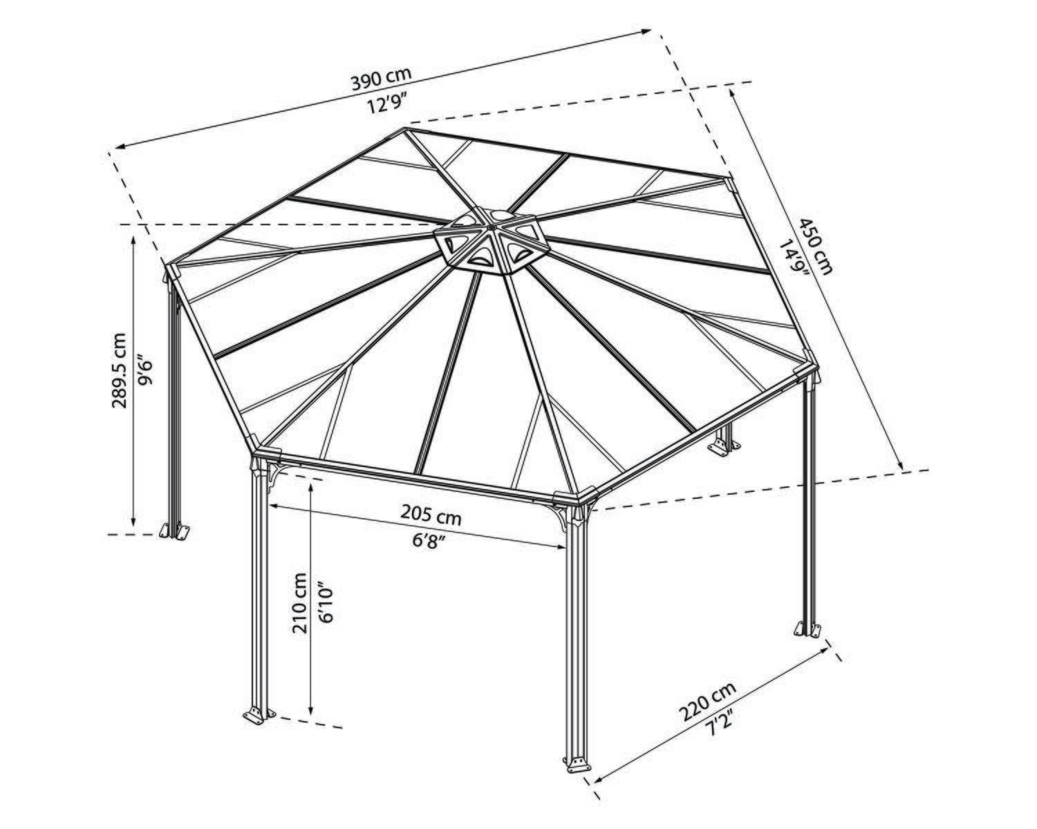 palram-canopia-monaco-3-9-x-4-5-hexagonaler-gartenpavillon-13m image 3