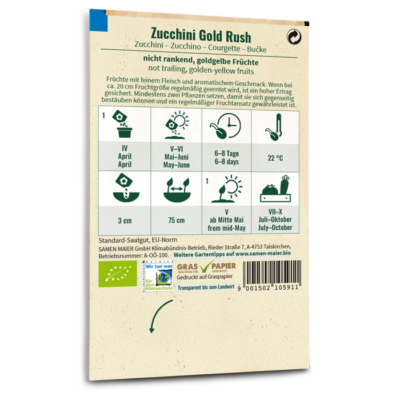 samen-maier-bio-zucchini-gold-rush-saatgut-goldgelbe-sorte image 4