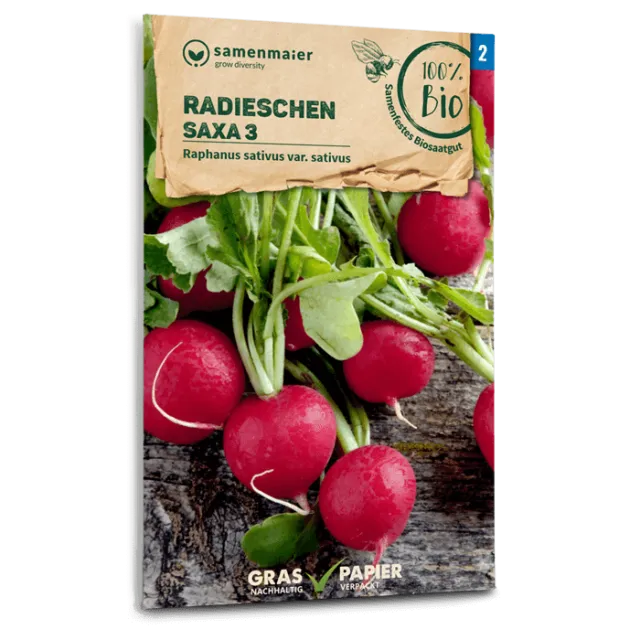 samen-maier-bio-radieschen-saxa-3-saatgut-rund-rot-knackig image 1