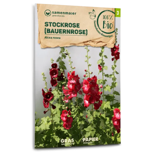 samen-maier-bio-stockrose-bauernrose-saatgut-f-r-mauer-zaun image 1