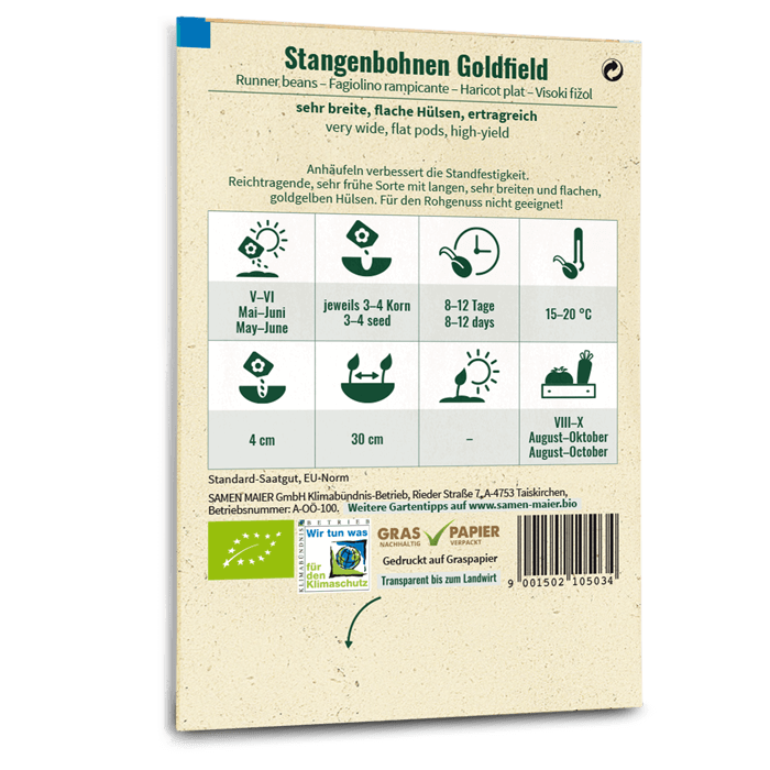 samen-maier-bio-stangenbohnen-goldfield-bohnensamen-gelb image 2